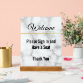 Elegante Begrüßung Bitte melden Sie sich an und ha Acrylschild (Hochzeit)