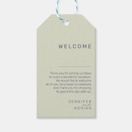 Elegante Begrüßungstags - Personalisiert Geschenkanhänger