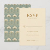 Elegante Beige-Antwortkarte RSVP Karte (Vorne/Hinten)