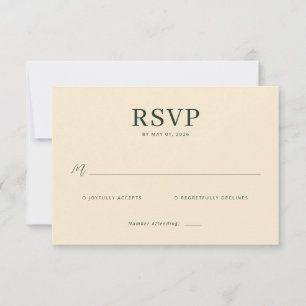 Elegante Beige-Antwortkarte RSVP Karte