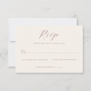 Elegante Beige-Antwortkarte RSVP Karte