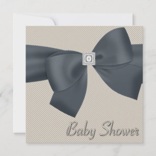 Elegante Beige Baby Dusche Einladungen