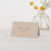 Elegante Beige Blumenhochzeit Platzkarte (Rückseite)