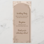 Elegante Beige Blumenhochzeit Programm (Rückseite)