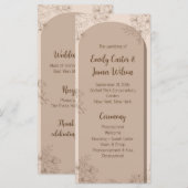 Elegante Beige Blumenhochzeit Programm (Vorne/Hinten)