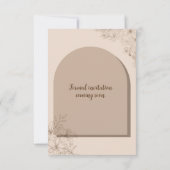 Elegante Beige Blumenhochzeit Save The Date (Rückseite)