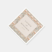 Elegante Beige Blumenmotive Serviette (Ecke)