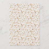 Elegante beige Blumenmuster Begleitkarte (Rückseite)