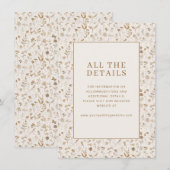 Elegante beige Blumenmuster Begleitkarte (Vorne/Hinten)