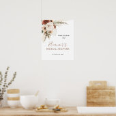 Elegante Beige Boho Pampas Grass Begrüßungszeichen Poster (Küche)