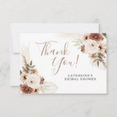 Elegante Beige Boho Pampas Grass Dankeschön Karte (Vorderseite)