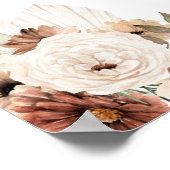 Elegante Beige Boho Pampas Grass Mimosa Bar Sign Poster (Ecke)