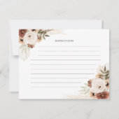 Elegante Beige Boho Pampas Grass Recipe Karte (Rückseite)