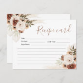Elegante Beige Boho Pampas Grass Recipe Karte (Vorne/Hinten)