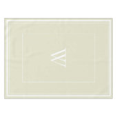 Elegante Beige Border Script Monogram Letter Showe Tischdecke (Vorderseite (Horizontal))