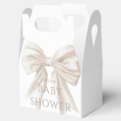 Elegante Beige Bow Gender Neutral Baby Dusche Geschenkschachtel (Geöffnet)