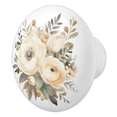 Elegante Beige Braun Blume Blumenknob Keramikknauf (Rechts)