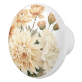Elegante Beige Braun Blume Blumenknob Keramikknauf (Rechts)