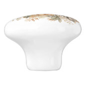 Elegante Beige Braun Blume Blumenknob Keramikknauf (Seitenansicht)