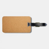Elegante Beige-Braun-Lederstruktur-Monogramm  Gepäckanhänger (Rückseite horizontal)