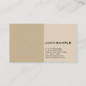 Elegante Beige Brown Moderne Berufliche Visitenkarte (Rückseite)