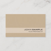 Elegante Beige Brown Moderne Berufliche Visitenkarte (Vorderseite)