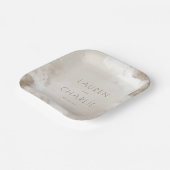 Elegante Beige-Cloud-Wasserfarbe Pappteller (Gewinkelt)