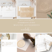 Elegante Beige Cream Monogram Calligraphy Save The Date