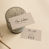 Elegante Beige Creme Minimalistisch Boho Chic Mode Visitenkarte