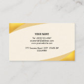 Elegante Beige Creme und Golden Visitenkarte (Rückseite)