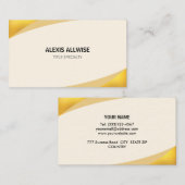 Elegante Beige Creme und Golden Visitenkarte (Vorne/Hinten)