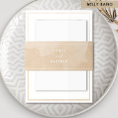 Elegante Beige Creme Watercolor, Hochzeit Einladungsbanderole