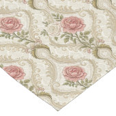 Elegante Beige Damask Blush Rose Viktorianisch Ins Großer Tischläufer (Ecke)