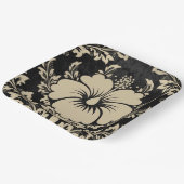 Elegante beige Damast Weihnachtscreme Teller (Gewinkelt)