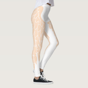 Elegante beige Engels-Flügel Leggings