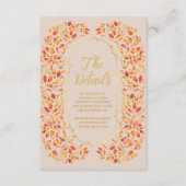 Elegante Beige Fall Rustikale Blätter Hochzeitsdet Begleitkarte (Vorderseite)