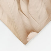Elegante beige Federn Fleecedecke (Ecke)