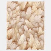 Elegante beige Federn Fleecedecke (Vorderseite)