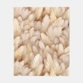 Elegante beige Federn Fleecedecke (Vorderseite)