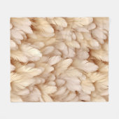 Elegante beige Federn Fleecedecke (Vorderseite (Horizontal))