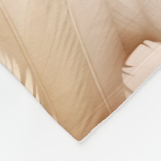 Elegante beige Federn Fleecedecke (Ecke)