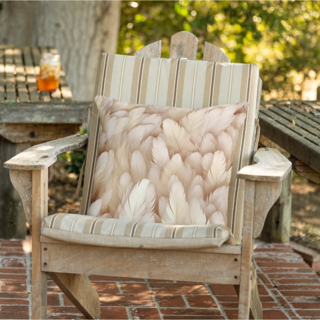Elegante beige Federn Kissen (Stuhl )