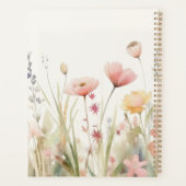 Elegante Beige Flora Wildblumen Planer (Rückseite)