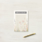 Elegante Beige Flora Wildblumen Post-it Klebezettel (Auf Schreibtisch)