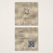 Elegante Beige Glitzer and Foil Business Card (Vorne & Hinten)
