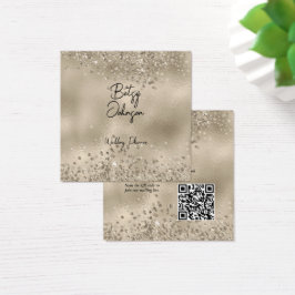 Elegante Beige Glitzer and Foil Business Card