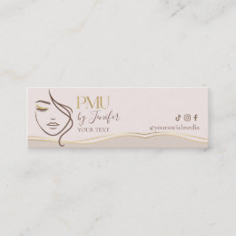 Elegante Beige & Gold PMU Dankeskarten Treuekarte