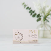 Elegante Beige & Gold PMU Termin (Stehend Vorderseite)