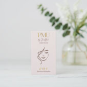 Elegante Beige & Gold PMU-Termin Terminkarte (Stehend Vorderseite)