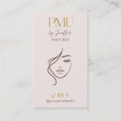 Elegante Beige & Gold PMU-Termin Terminkarte (Vorderseite)